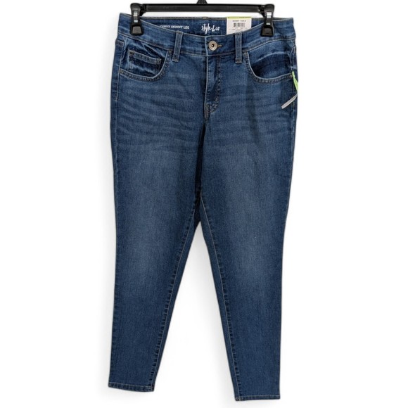 Style & Co Women’s Curvy-Fit Mid-Rise Skinny Jeans Blue 4 Stretch $39.5 - Picture 1 of 5